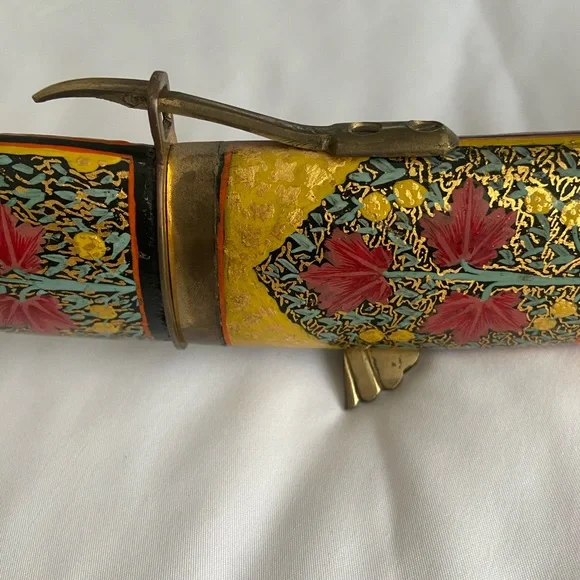 Vintage Fish Knife & Fork Carving Set in a fish shaped wood & brass stand - Picture 8 of 9